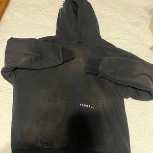 YoungLA Black Sweater with Ribbed Cuffs and Waistbands